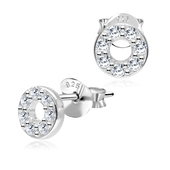 CZ Silver Stud Earrings STS-2878